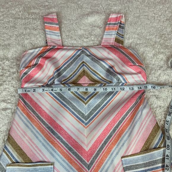 Vintage 70s striped a line polyester dress, 10 or small - Picture 6 of 8